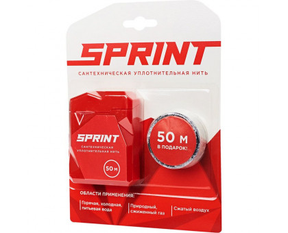 Нить уплотнительная  Sprint 50м бокс +50м катушка, блистер